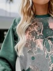 Casual Crew Neck Abstract Ombre Long sleeve Sweatshirts
