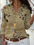 Casual Plants Cotton Blends Shirts & Tops