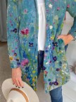 Solid Loosen Lapel Casual Overcoat