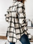Casual Holiday Shirt Collar Long Sleeve Plaid Shirt Jacket