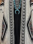 Ethnic Print Loose Knit Cardigan Sweater Coat