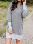CottonBlend Long Sleeve Casual Knitting Dress