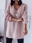V Neck Jacquard Casual Sweater