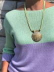 Holiday Casual Color Block Half Sleeve Boat Neck Sweater