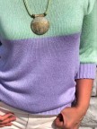 Holiday Casual Color Block Half Sleeve Boat Neck Sweater