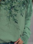 Leaves Loosen Crew Neck Long Sleeves Sweatershirt