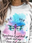 Casual Crew Neck Butterfly Sweatshirts