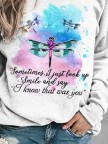 Casual Crew Neck Butterfly Sweatshirts